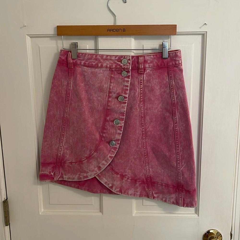 Pink GANNI denim skirt